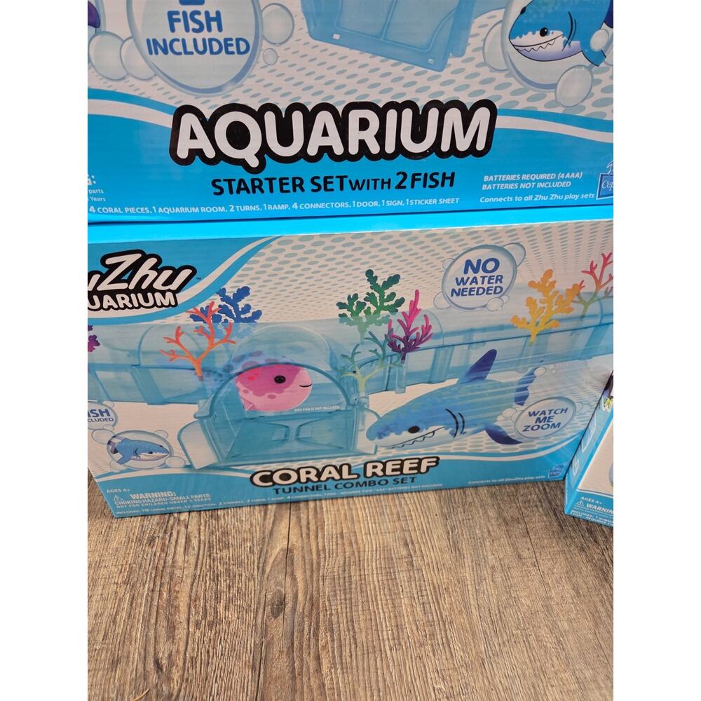 Zhu Zhu Pets Aquarium Starter Set Fish Submarine Coral Reef Tunnel Combo Lot - Picture 4 of 5